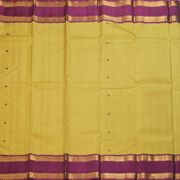 Hayagrivas Handloom Sandalwood Kanjivaram Silk Saree with Wine Border KBF341E1-1