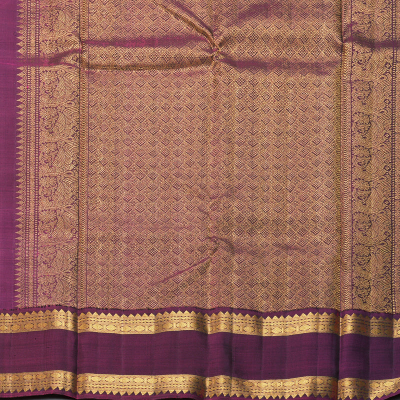 Hayagrivas Handloom Sandalwood Kanjivaram Silk Saree with Wine Border KBF341E1-1