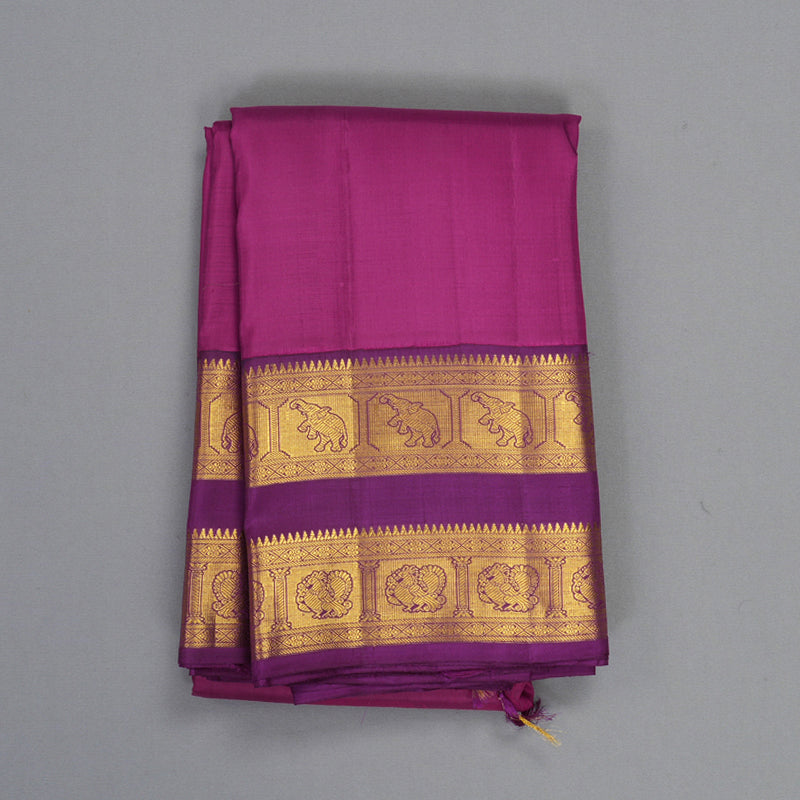 Hayagrivas Handloom Vadamalli Purple Kanjivaram Silk Saree with Purple Border KBF341E2-1