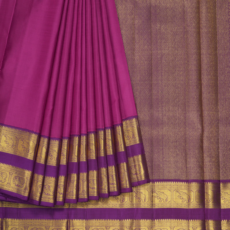Hayagrivas Handloom Vadamalli Purple Kanjivaram Silk Saree with Purple Border KBF341E2-1