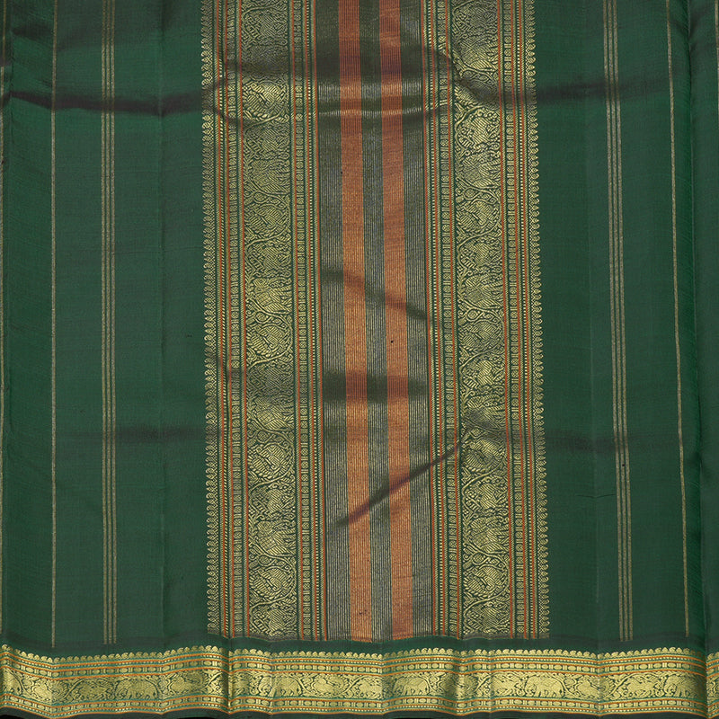 Hayagrivas Handloom Pista Green Kanjivaram Silk Saree with Bottle Green Border KBF343E10-1