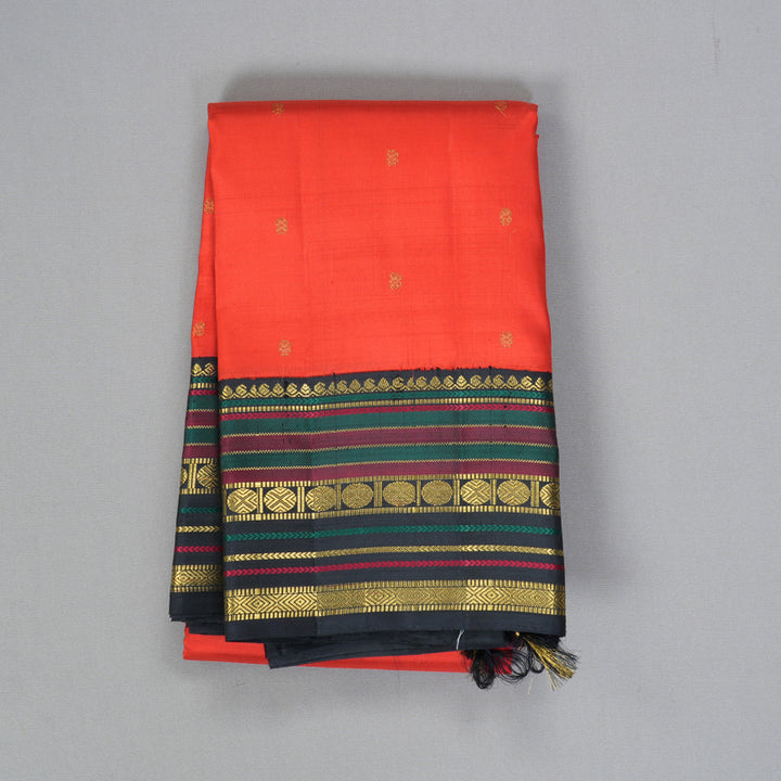 Hayagrivas Handloom Red Kanjivaram Silk Saree with Deep Snuff Border KBF343E11-1