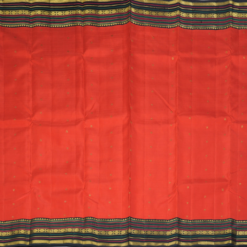 Hayagrivas Handloom Red Kanjivaram Silk Saree with Deep Snuff Border KBF343E11-1