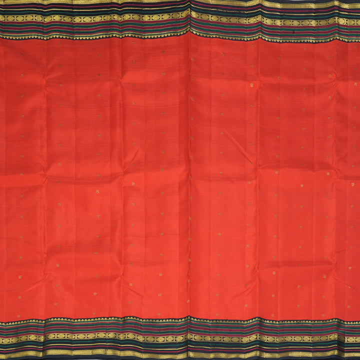 Hayagrivas Handloom Red Kanjivaram Silk Saree with Deep Snuff Border KBF343E11-1