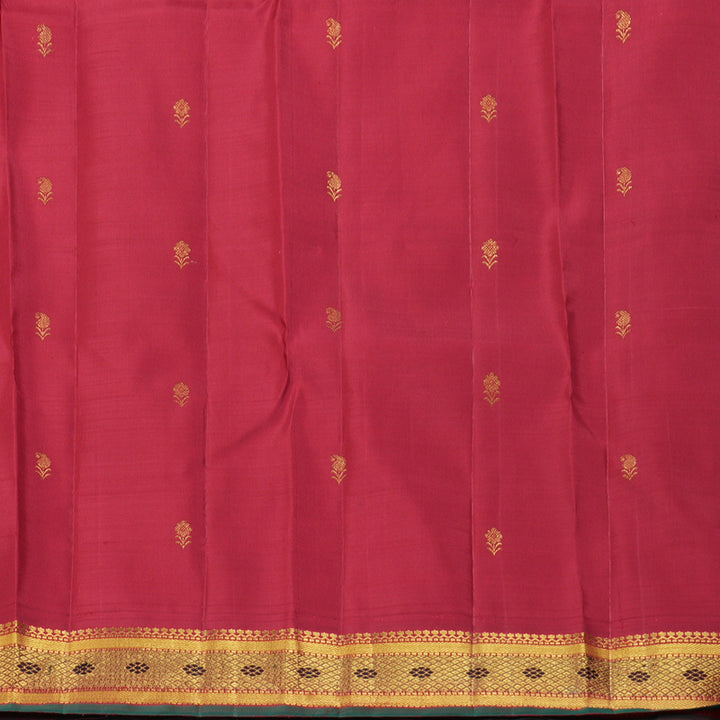Hayagrivas Handloom Beige Kanjivaram Silk Saree with Red Border KBF343E13-1