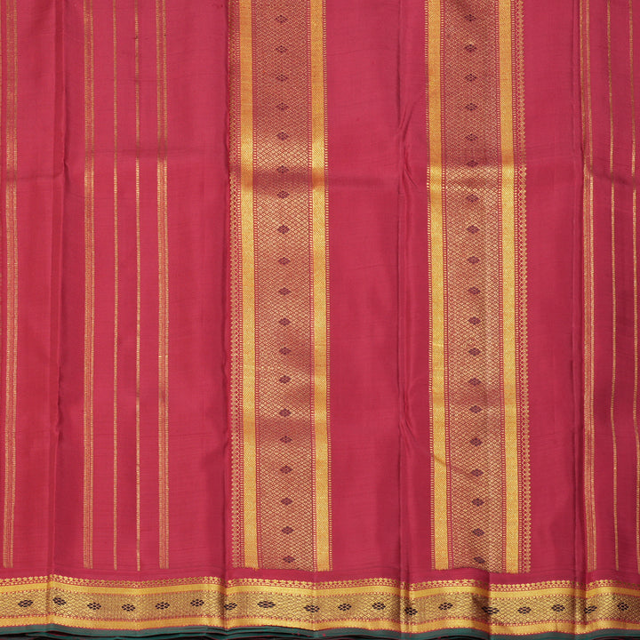 Hayagrivas Handloom Beige Kanjivaram Silk Saree with Red Border KBF343E13-1