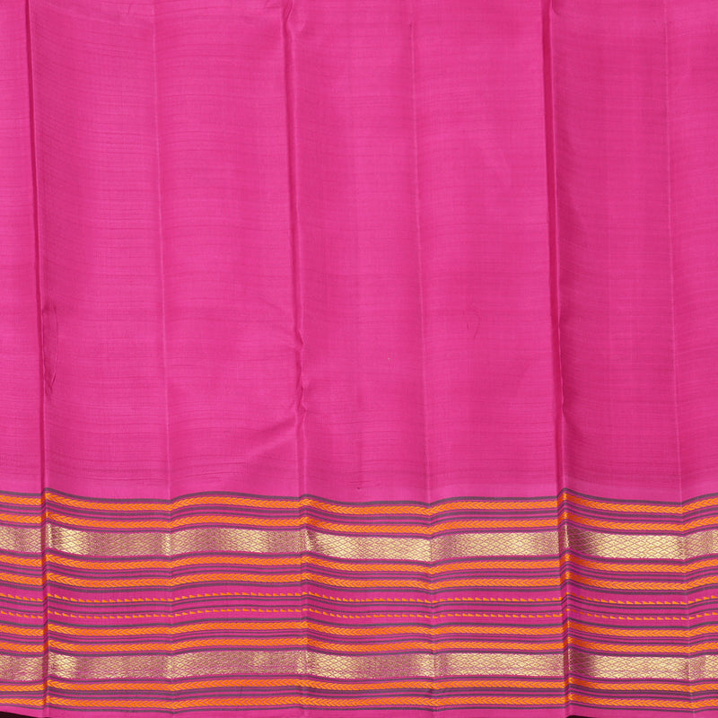 Hayagrivas Handloom Baby Pink Kanjivaram Silk Saree with Rani Pink Border KBF343E14-1