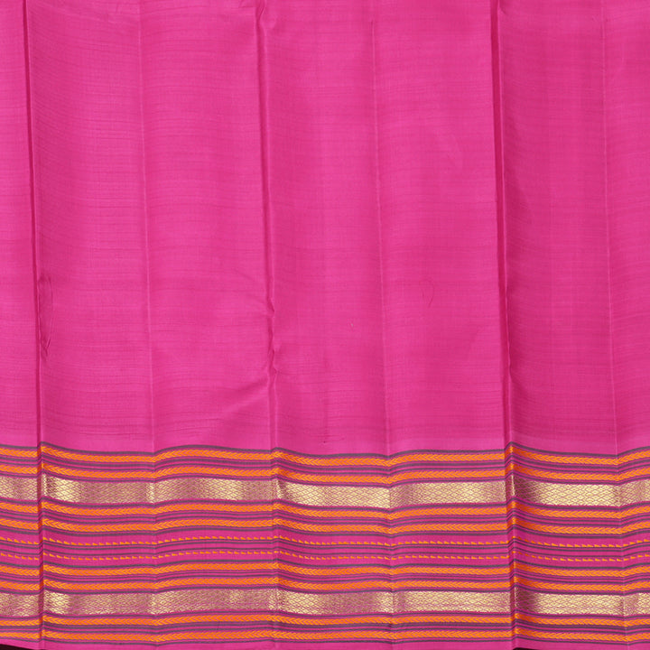 Hayagrivas Handloom Baby Pink Kanjivaram Silk Saree with Rani Pink Border KBF343E14-1