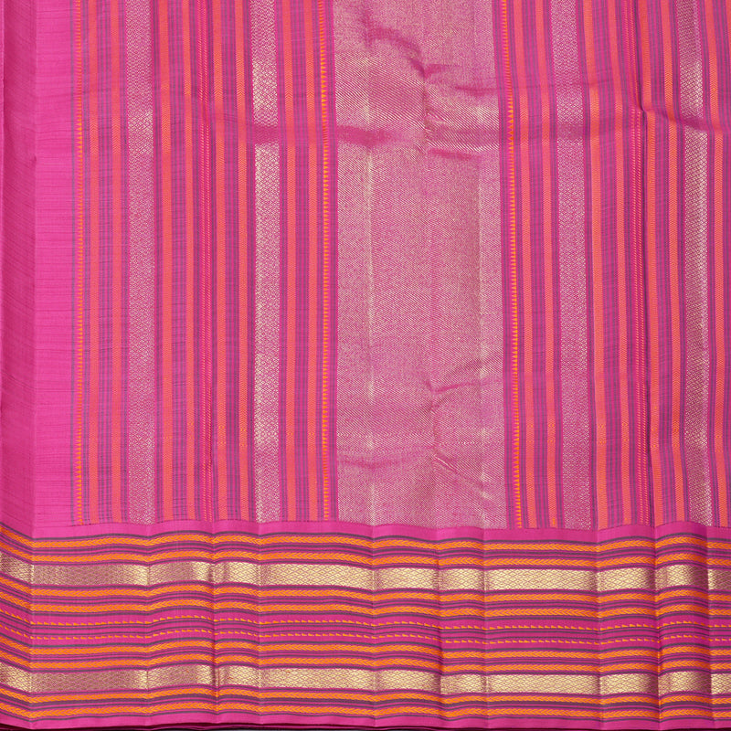 Hayagrivas Handloom Baby Pink Kanjivaram Silk Saree with Rani Pink Border KBF343E14-1