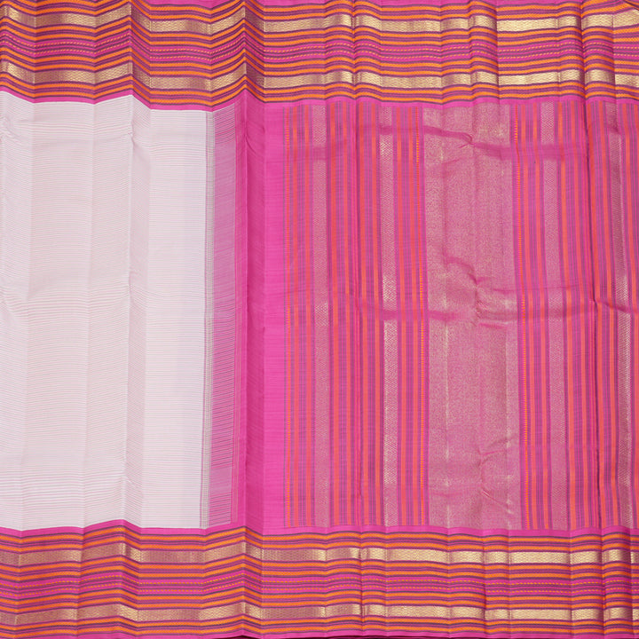 Hayagrivas Handloom Baby Pink Kanjivaram Silk Saree with Rani Pink Border KBF343E14-1