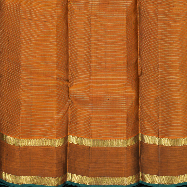 Hayagrivas Handloom Deep Nagapazham Kanjivaram Silk Saree with Rust Orange Border KBF343E16-1