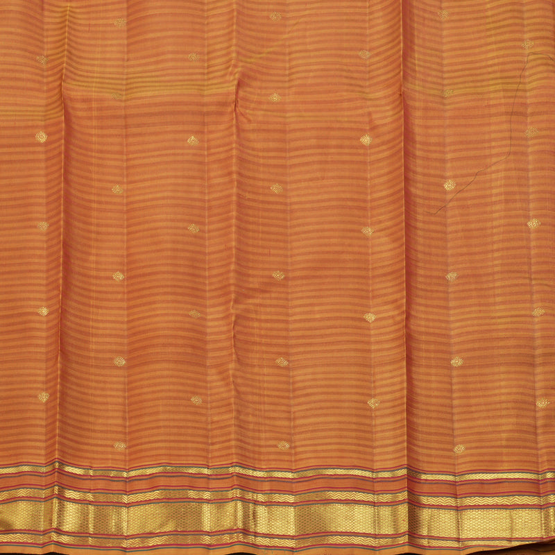 Hayagrivas Handloom Wine Maroon Kanjivaram Silk Saree with Sunset Orange Border KBF343E5-1