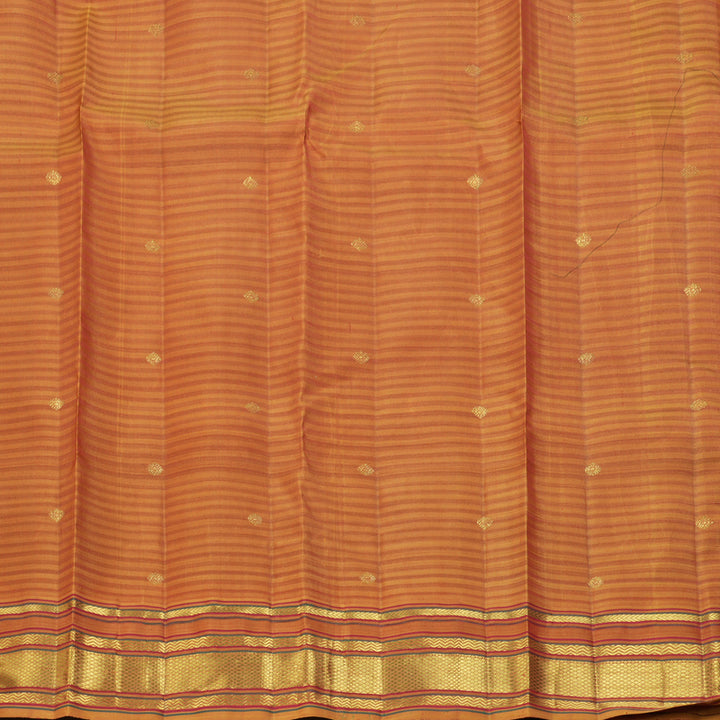 Hayagrivas Handloom Wine Maroon Kanjivaram Silk Saree with Sunset Orange Border KBF343E5-1