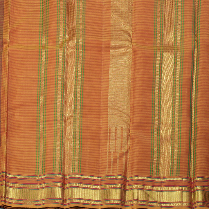 Hayagrivas Handloom Wine Maroon Kanjivaram Silk Saree with Sunset Orange Border KBF343E5-1