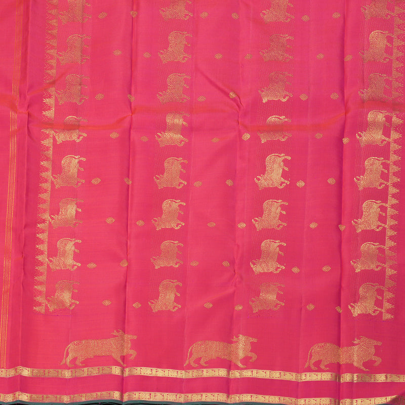 Hayagrivas Handloom Rani Pink Kanjivaram Silk Saree KBF343E6-1