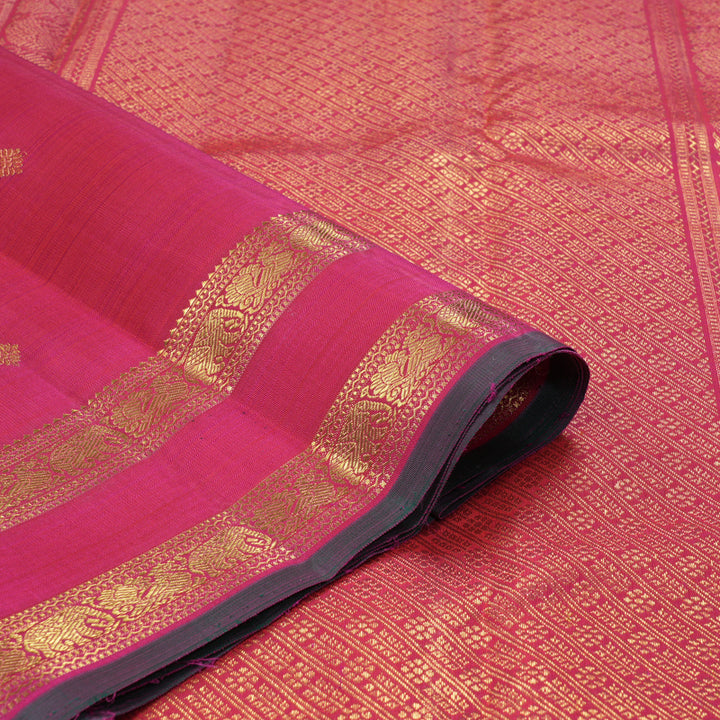 Hayagrivas Handloom Orangish-Pink Kanjivaram Silk Saree KBF343E7-1