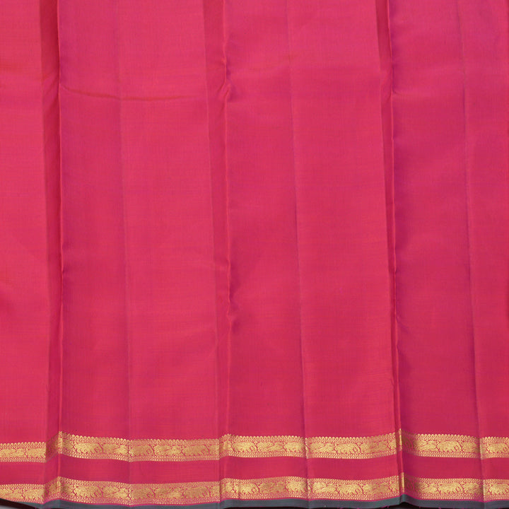 Hayagrivas Handloom Orangish-Pink Kanjivaram Silk Saree KBF343E7-1