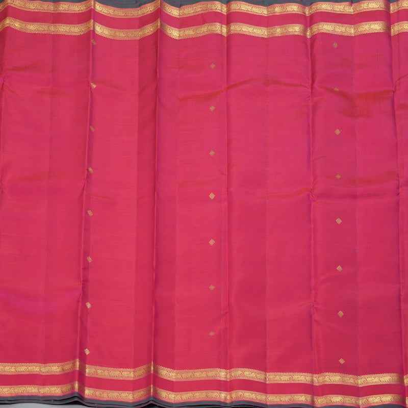 Hayagrivas Handloom Orangish-Pink Kanjivaram Silk Saree KBF343E7-1