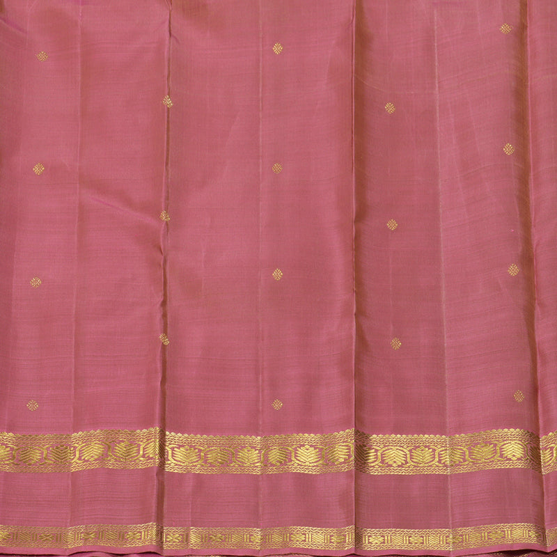 Hayagrivas Handloom Light Brown Kanjivaram Silk Saree with Onion Pink Border KBF343E8-1