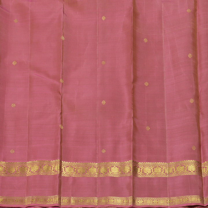 Hayagrivas Handloom Light Brown Kanjivaram Silk Saree with Onion Pink Border KBF343E8-1