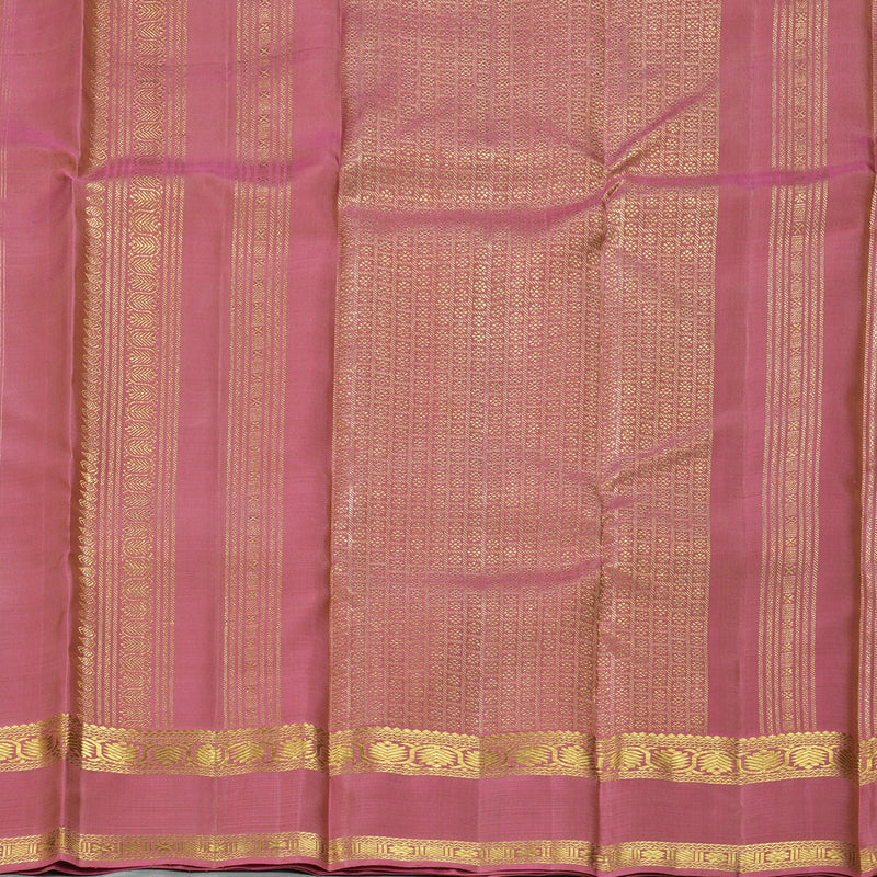 Hayagrivas Handloom Light Brown Kanjivaram Silk Saree with Onion Pink Border KBF343E8-1