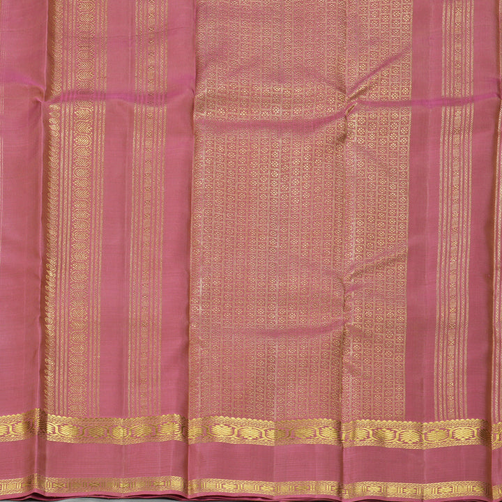Hayagrivas Handloom Light Brown Kanjivaram Silk Saree with Onion Pink Border KBF343E8-1