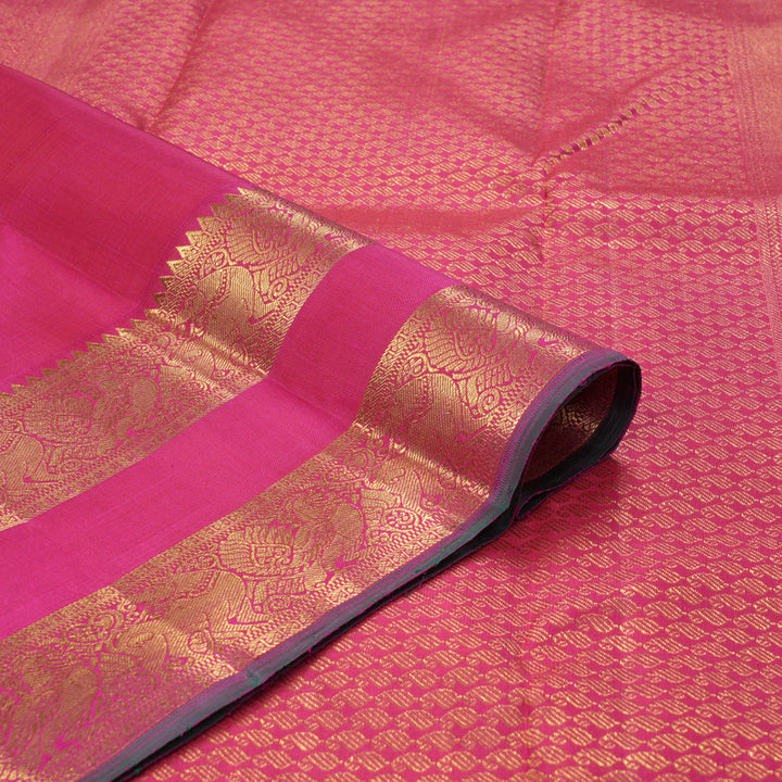 Hayagrivas Handloom Rani Pink Kanjivaram Silk Saree KBF343E9-1