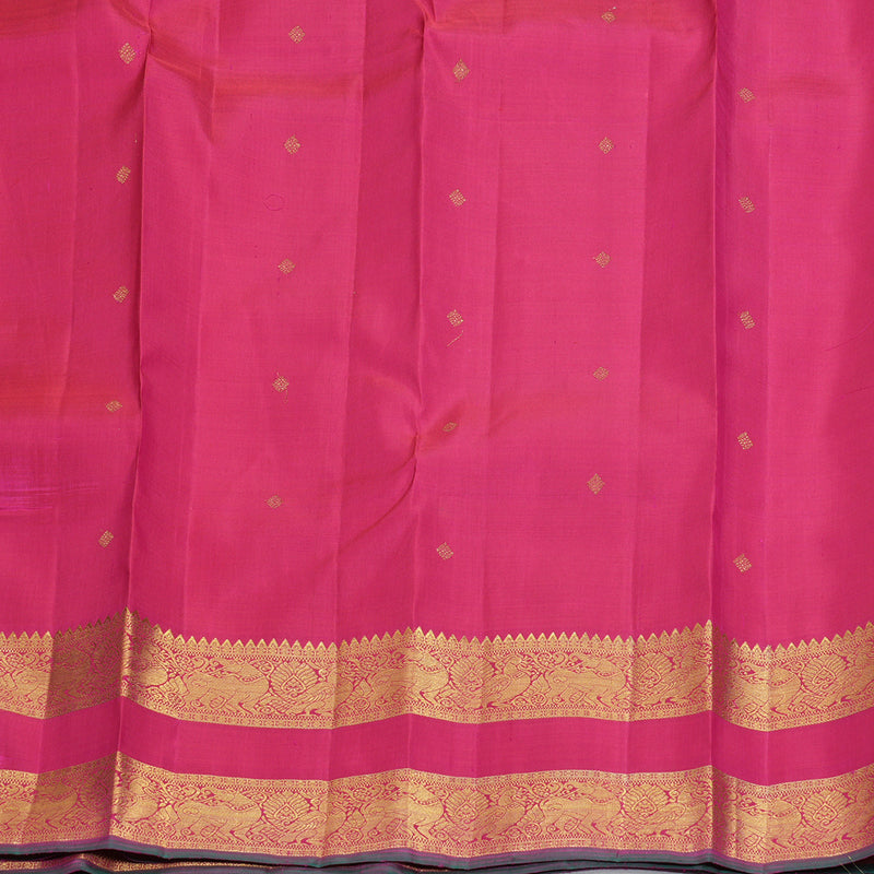 Hayagrivas Handloom Rani Pink Kanjivaram Silk Saree KBF343E9-1