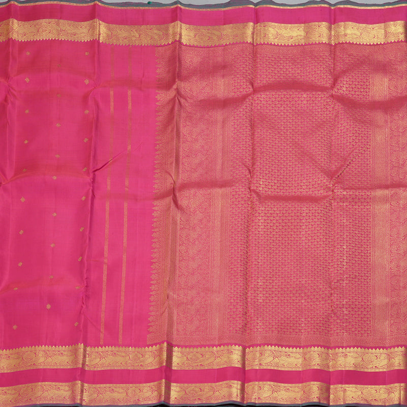 Hayagrivas Handloom Rani Pink Kanjivaram Silk Saree KBF343E9-1