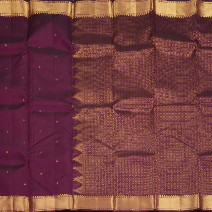 Hayagrivas Handloom Wine Purple Kanjivaram Silk Saree KBF345E1-2