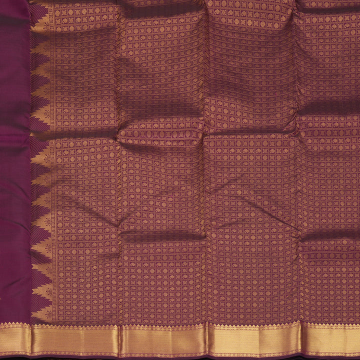 Hayagrivas Handloom Wine Purple Kanjivaram Silk Saree KBF345E1-2