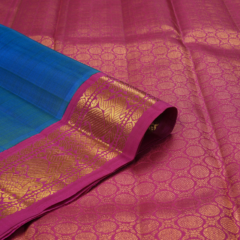 Hayagrivas Handloom Mayilkazhuthu Kanjivaram Silk Saree with Pink Border KBF346E1-2