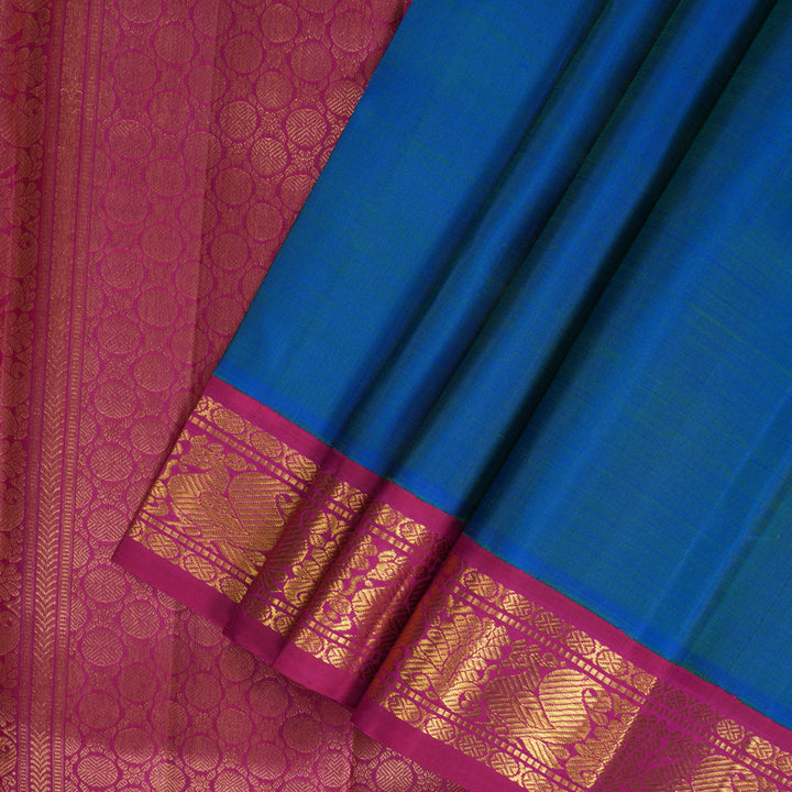 Hayagrivas Handloom Mayilkazhuthu Kanjivaram Silk Saree with Pink Border KBF346E1-2