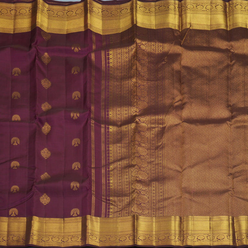 Hayagrivas Handloom Burgundy Kanjivaram Silk Saree KBF348E1-1
