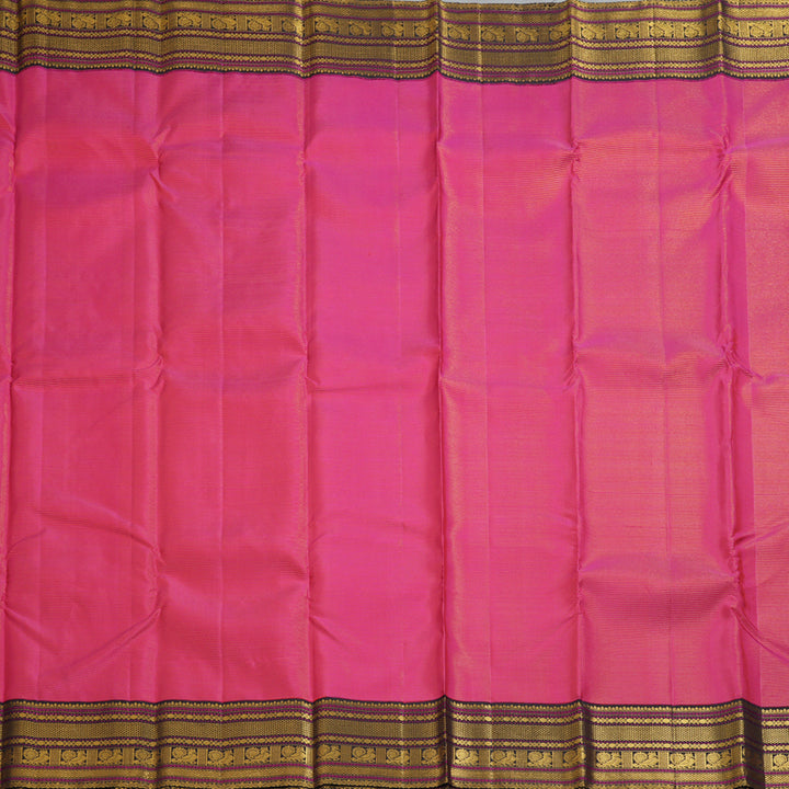 Hayagrivas Handloom Rani Pink Kanjivaram Silk Saree with Kanchana Brown Border KBF352E2-2