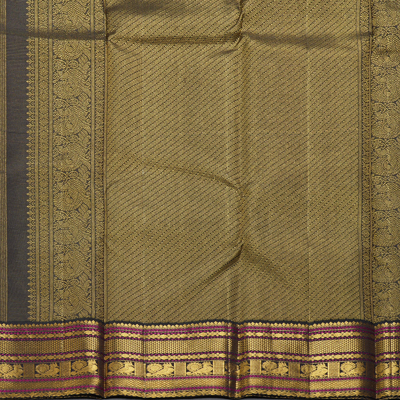 Hayagrivas Handloom Rani Pink Kanjivaram Silk Saree with Kanchana Brown Border KBF352E2-2
