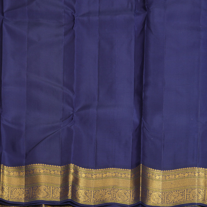Hayagrivas Handloom Vadamalli Purple Kanjivaram Silk Saree with Navy Blue Border KBF352E2-4