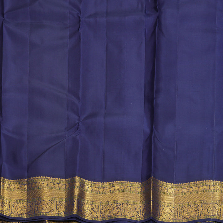 Hayagrivas Handloom Vadamalli Purple Kanjivaram Silk Saree with Navy Blue Border KBF352E2-4