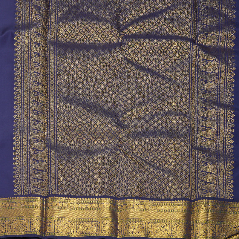Hayagrivas Handloom Vadamalli Purple Kanjivaram Silk Saree with Navy Blue Border KBF352E2-4