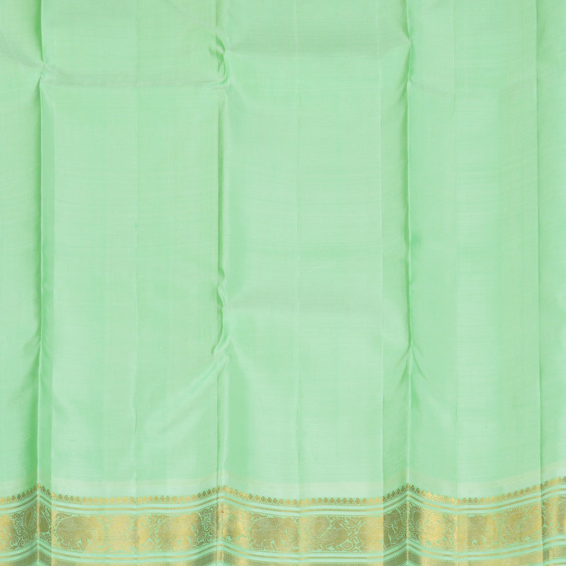 Hayagrivas Handloom Violet Kanjivaram Silk Saree with Pista Green Border KBF352E3-2
