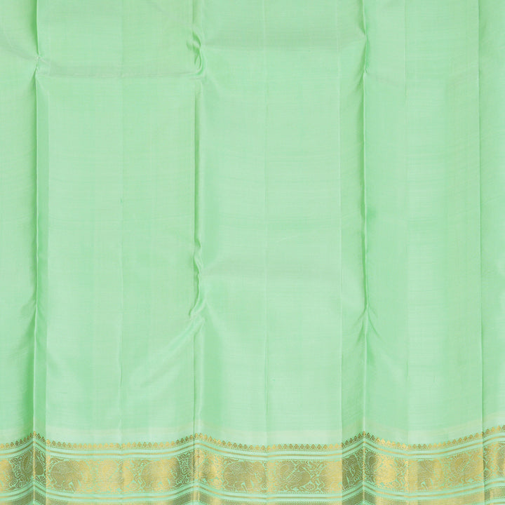 Hayagrivas Handloom Violet Kanjivaram Silk Saree with Pista Green Border KBF352E3-2