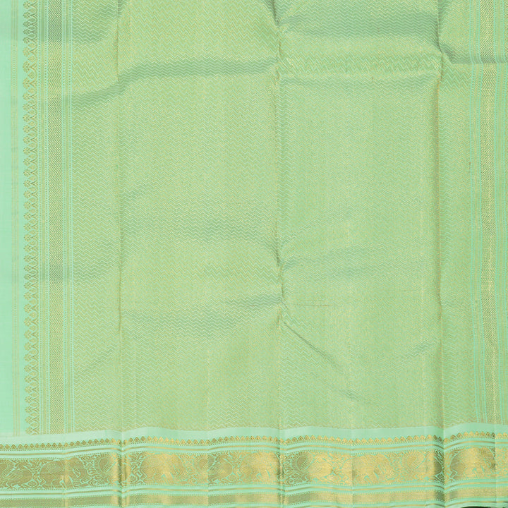 Hayagrivas Handloom Violet Kanjivaram Silk Saree with Pista Green Border KBF352E3-2