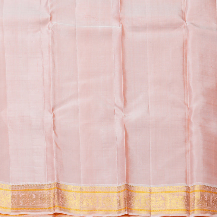 Hayagrivas Handloom Deep Nagapazham Kanjivaram Silk Saree with Peach Border KBF352E3-3