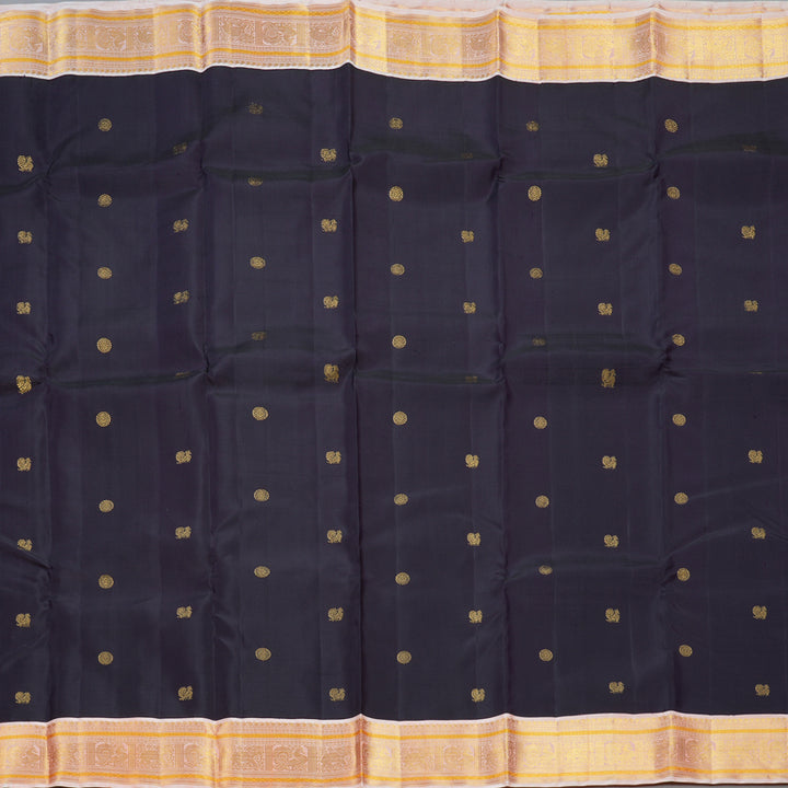 Hayagrivas Handloom Deep Nagapazham Kanjivaram Silk Saree with Peach Border KBF352E3-3