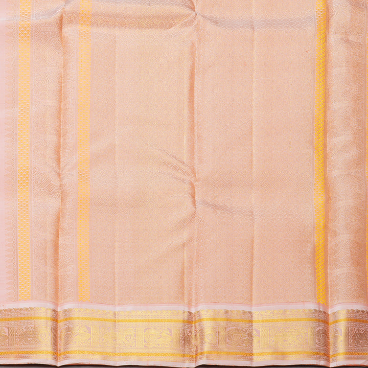 Hayagrivas Handloom Deep Nagapazham Kanjivaram Silk Saree with Peach Border KBF352E3-3