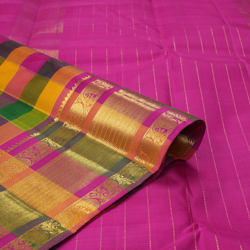 Hayagrivas Handloom Multicolour Checks Kanjivaram Silk Saree KBF355F1-1