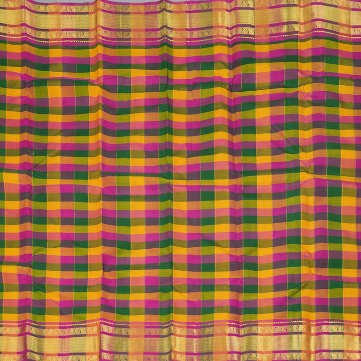 Hayagrivas Handloom Multicolour Checks Kanjivaram Silk Saree KBF355F1-1