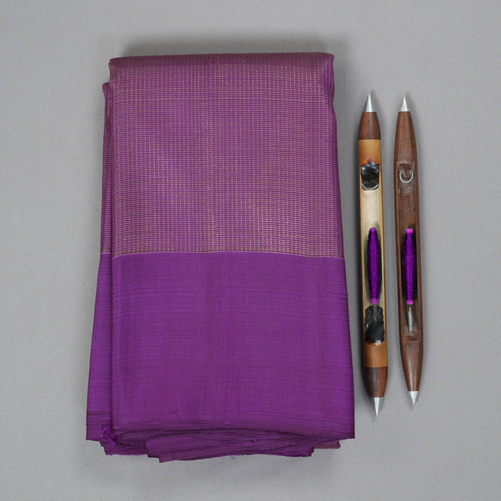 Hayagrivas Handloom Purple Kanjivaram Silk Saree KBF355F3-1