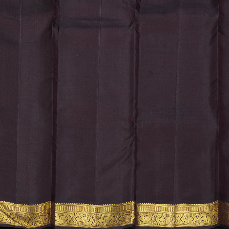 Hayagrivas Handloom Sunset Orange Kanjivaram Silk Saree with Kanchana Brown Border KBF355F7-1
