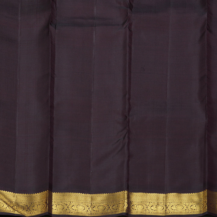 Hayagrivas Handloom Sunset Orange Kanjivaram Silk Saree with Kanchana Brown Border KBF355F7-1
